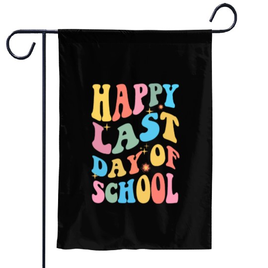 Groovy Happy Last Day of School Teacher Student Garden Flags