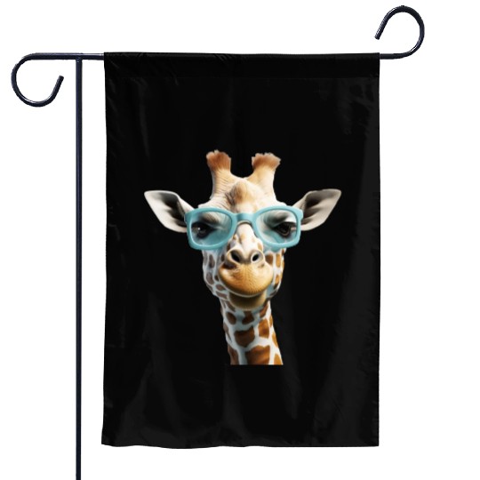 Giraffe Wearing Blue Sunglasses Wildlife Animal Garden Flags