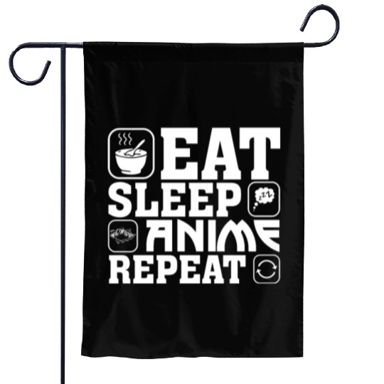 Eat Sleep Anime Repeat Kawaii Otaku Manga Japan Fa Garden Flags