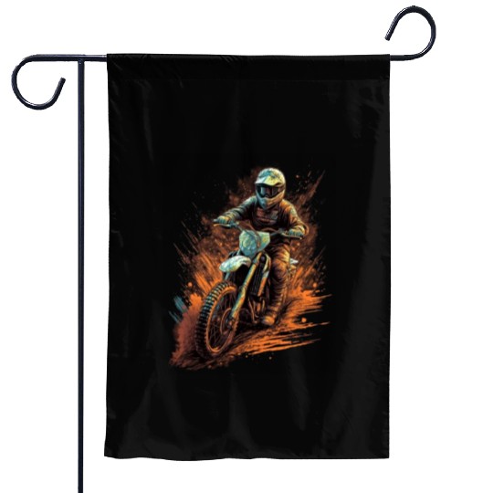 Dirt Bike Offroad Riding Motocross Biker Garden Flags