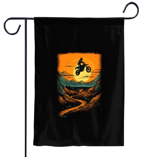 Dirt Bike Mountain Dirt Biking Motocross Biker Garden Flags