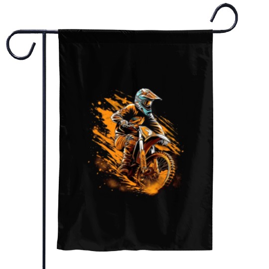 Dirt Bike Racer Biker Motorcycle Riding Motocross Garden Flags