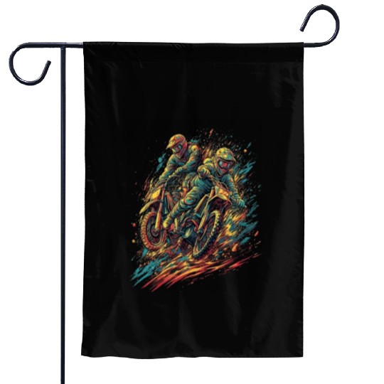 Dirt Biking Motocross Motorcycle Rider Biker Garden Flags