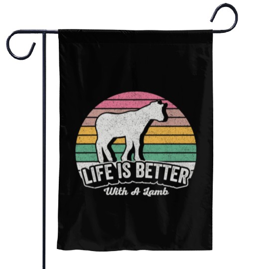 Funny Lamb Vintage Retro Life Is Better With Garden Flags