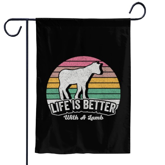 Funny Lamb Vintage Retro Life Is Better With Garden Flags
