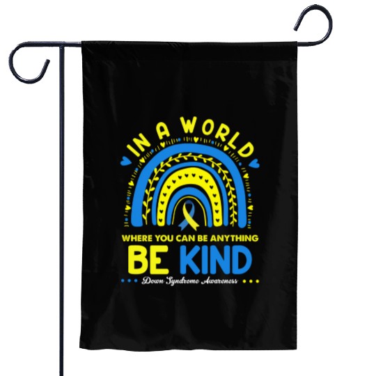 Be Kind Down syndrome Awareness October Teacher Garden Flags