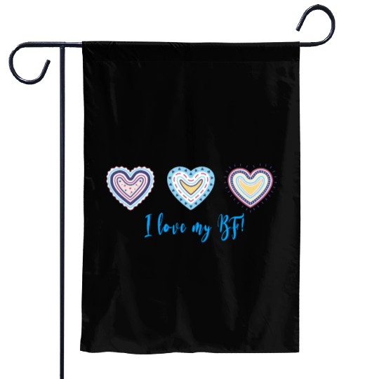 I Love My Bf Modern Boho Style Garden Flags