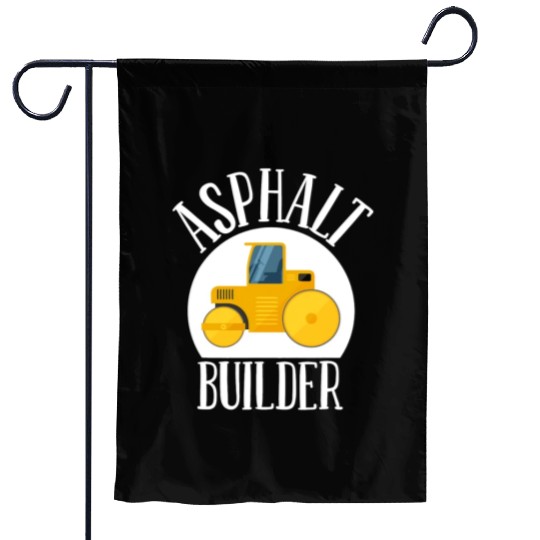 asphalt builder street builder construction worker Garden Flags