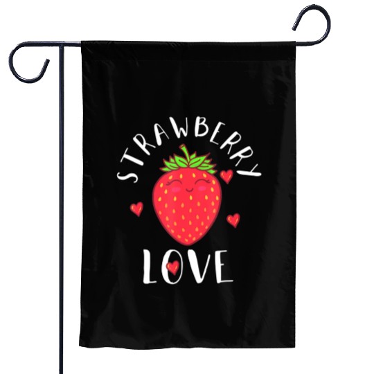Strawberry Love Lover Fruit Smiling Farmer Greengr Garden Flags