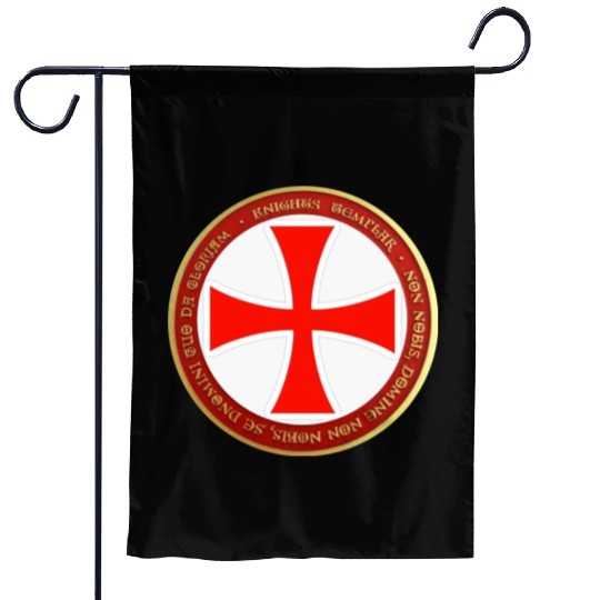 Knights templar cross shield Garden Flags