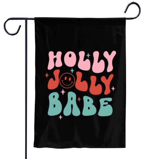 Holly Jolly Babe Garden Flags