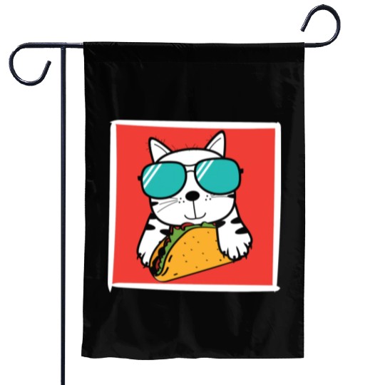 Cool Cat Taco Lover Garden Flags