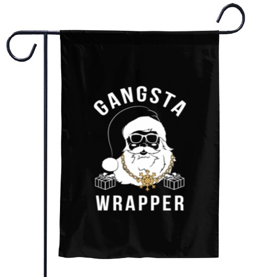 Gangsta Wrapper Gangster Santa Garden Flags