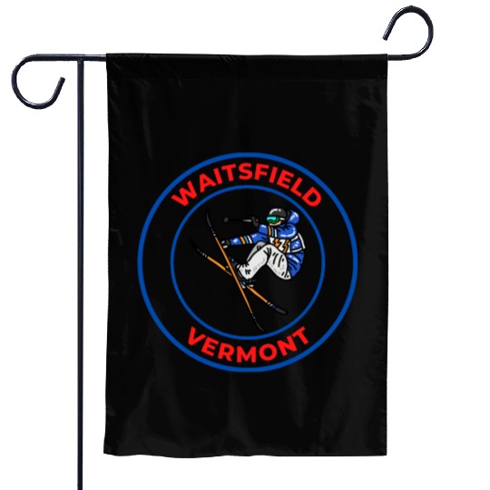 Retro Cool Skiing in Waitsfield Vermont Souvenir Garden Flags