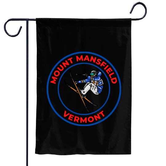 Retro Skiing Mount Mansfield Vermont Souvenir Garden Flags