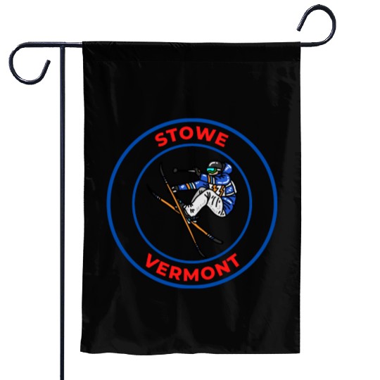 Retro Skiing in Stowe Vermont Holiday Souvenir Garden Flags