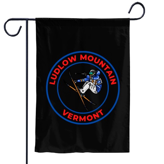 Retro Cool Skiing Ludlow Mountain Vermont Souvenir Garden Flags
