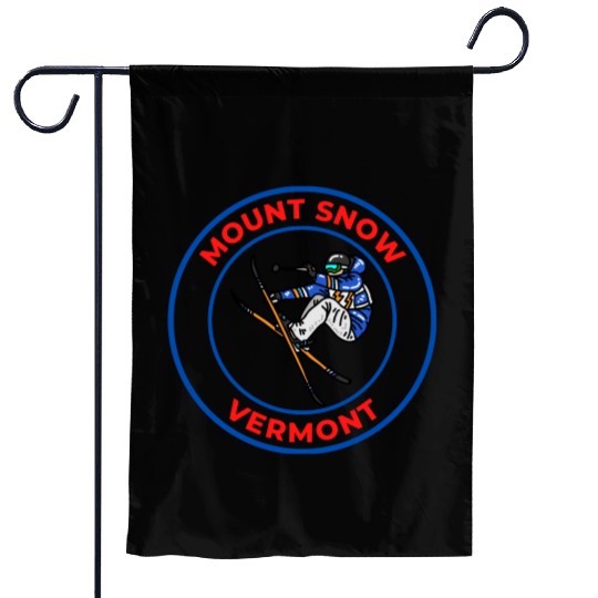 Retro Cool Skiing Mount Snow Vermont Souvenir Garden Flags