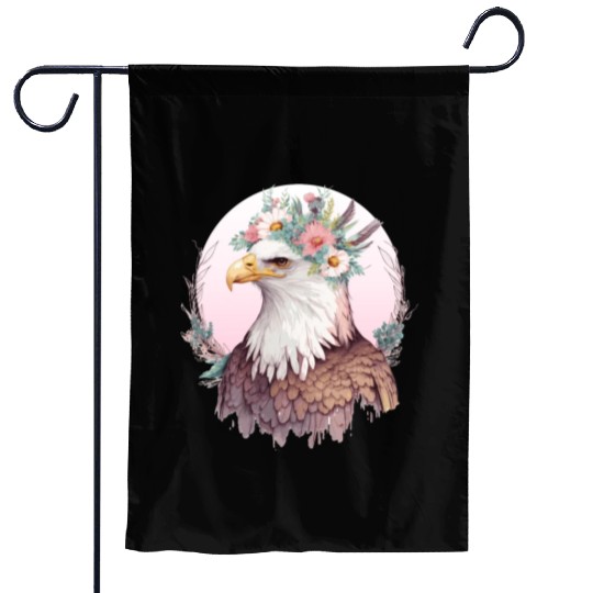 Birds Of Prey Bald Eagle Flower Crown Floral Birdi Garden Flags