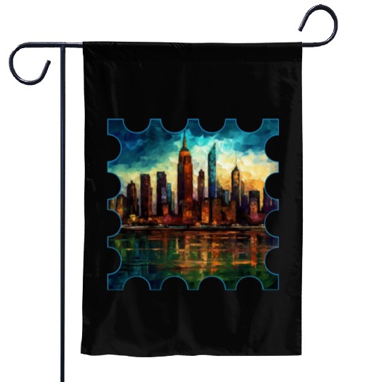New York skyline Reverie A Symphony of Dreams Garden Flags