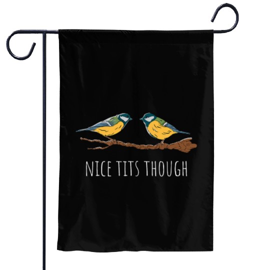 Funny Tit Bird Lover Birdwatching Birding Garden Flags