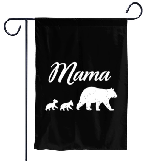 Mama Bear - With Two Cubs Twin Mom Mother's Day Gi Garden Flags