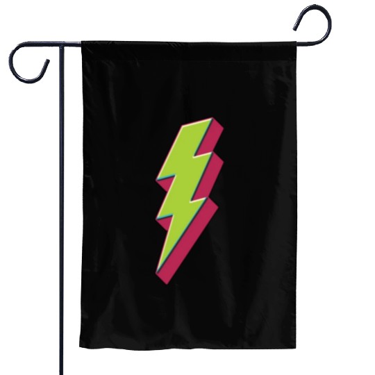 Green Lightning Bolt Garden Flags