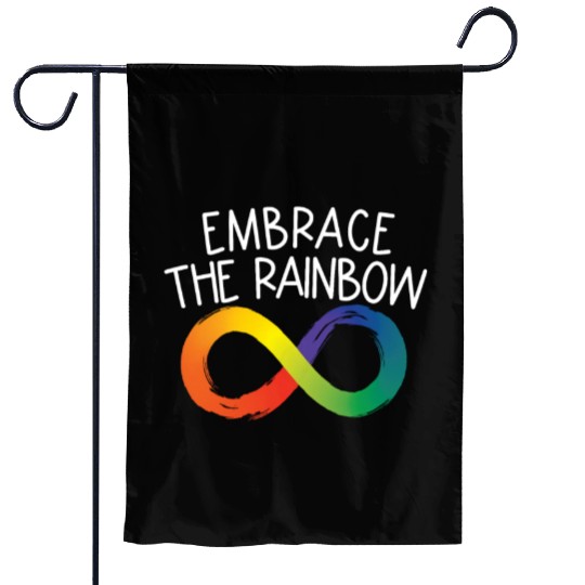 Embrace The Rainbow Infinity Autism Neurodiversity Garden Flags