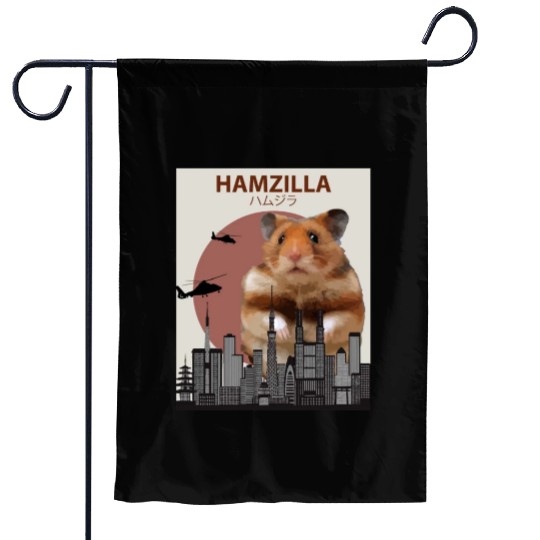 Hamzilla Giant Hamster Monster Garden Flags