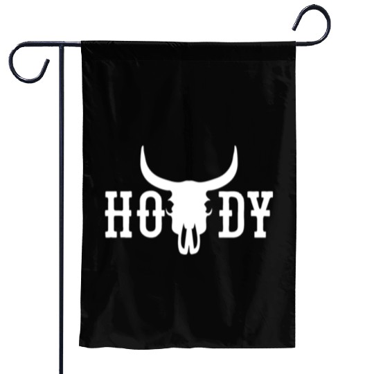 Howdy Cow Skull Western Cowboy Cowgirl Rodeo Howdy Garden Flags