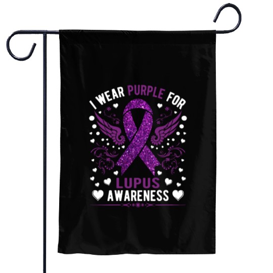 I Wear Purple For Lupus Awareness Month Men Women Garden Flags