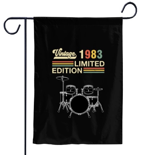 Vintage 1983 Drums 40th Birthday Drummer Garden Flags