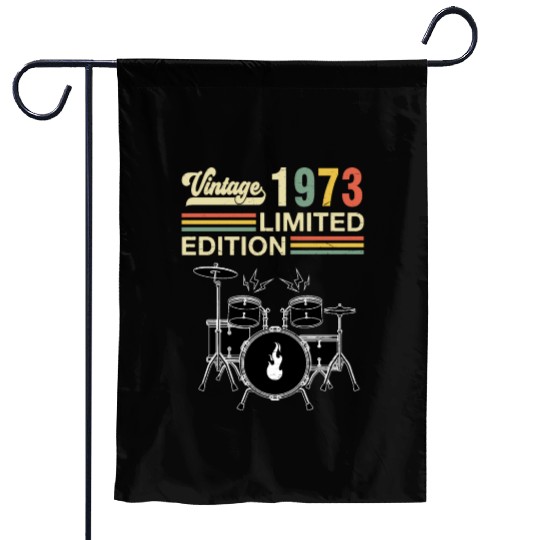 Vintage 1973 Drums 50th Birthday Drummer Garden Flags