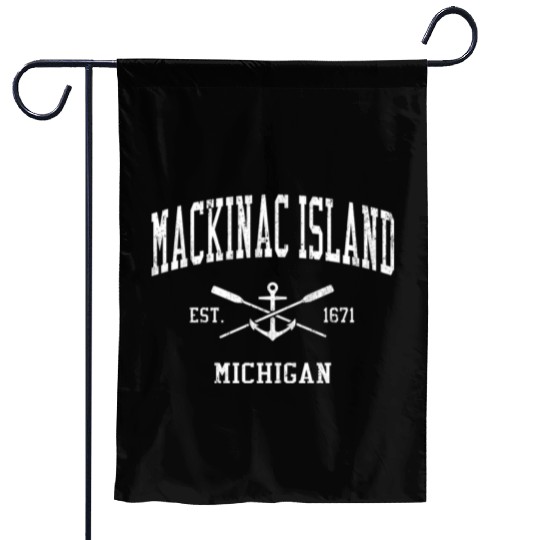 Mackinac Island Mi Crossed Oars Boat Anchor Sports Garden Flags