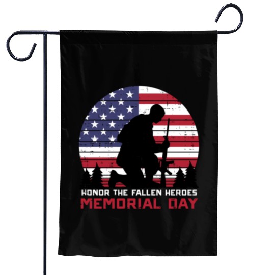 Honor The Fallen Heroes Memorial Day Us Flag Garden Flags