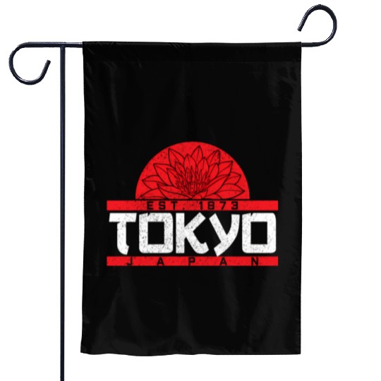 Tokyo Japan Est 1873 Lotus Japanese Garden Flags