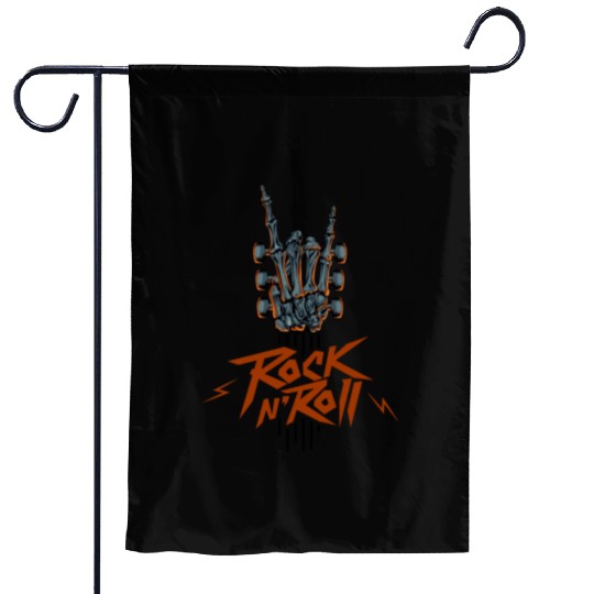 Guitar Neck Skeleton Hand Rock And Roll Guitar Garden Flags