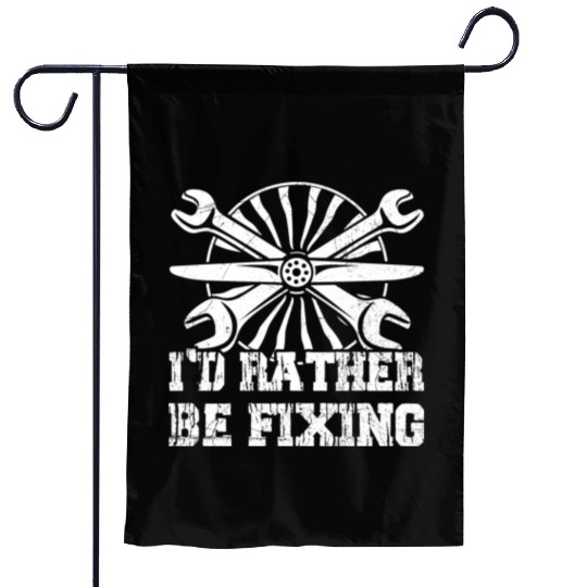 Mechanic Design For An Aviation Tech Garden Flags