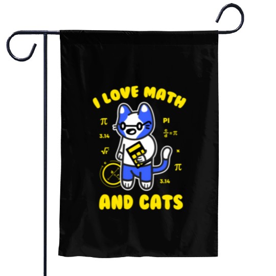 I Love Math And Cats Pi Day Teacher Cat Garden Flags