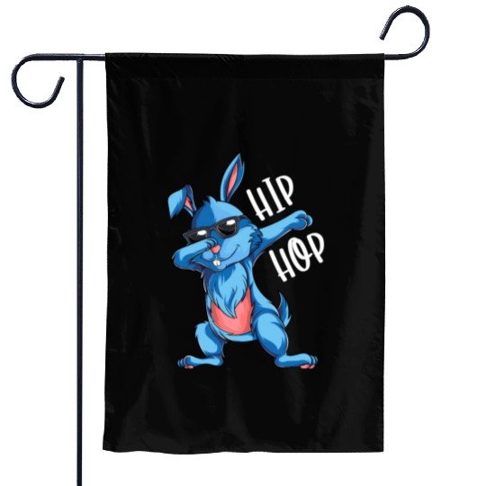 Hip Hop Dabbing Bunny Easter Day Garden Flags
