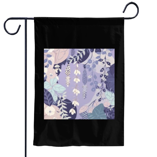 Wisteria Pattern, Japanese Kimono Fabric Pattern Garden Flags