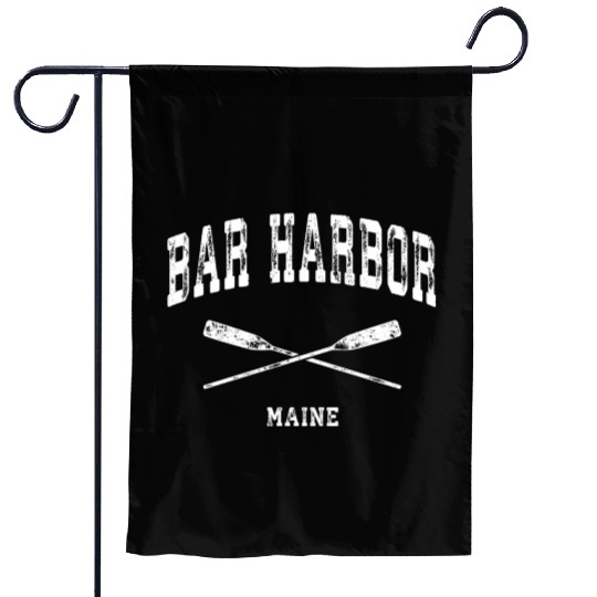 Bar Harbor Maine Nautical Crossed Oars Garden Flags