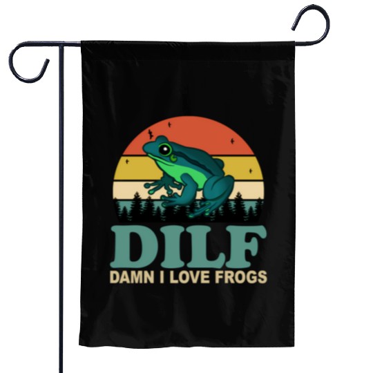 Dilf-Damn I Love Frogs Saying Frog-Amphibian Garden Flags