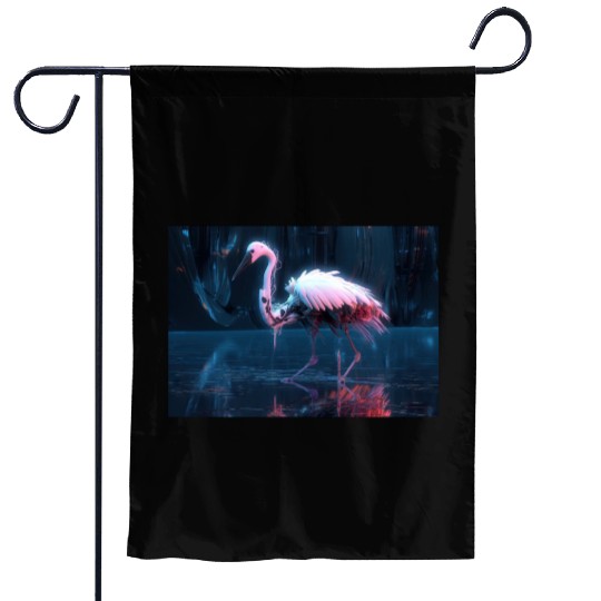 Neon Bird of Paradise Garden Flags