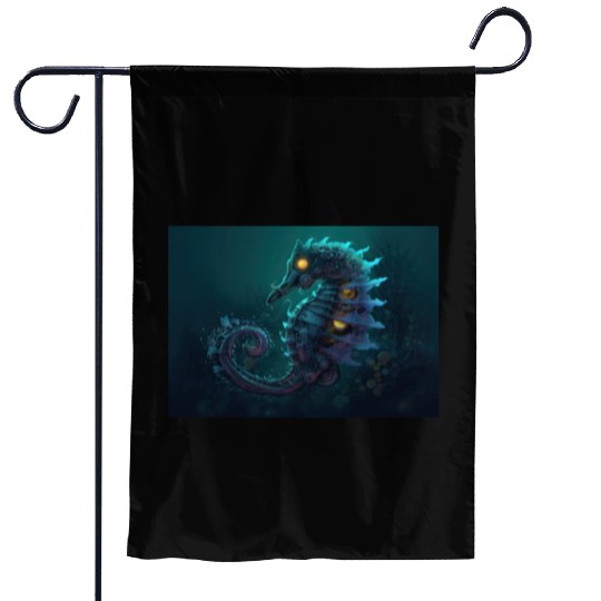 Neon Shark Attack Garden Flags