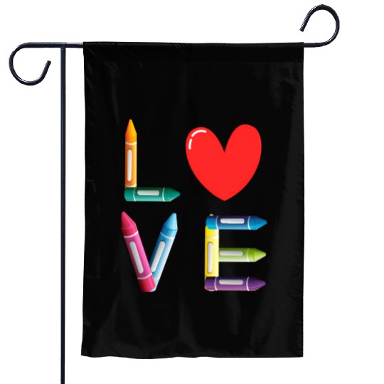 Pre-K Teacher Preschool Day Love Teachers Crayon Garden Flags