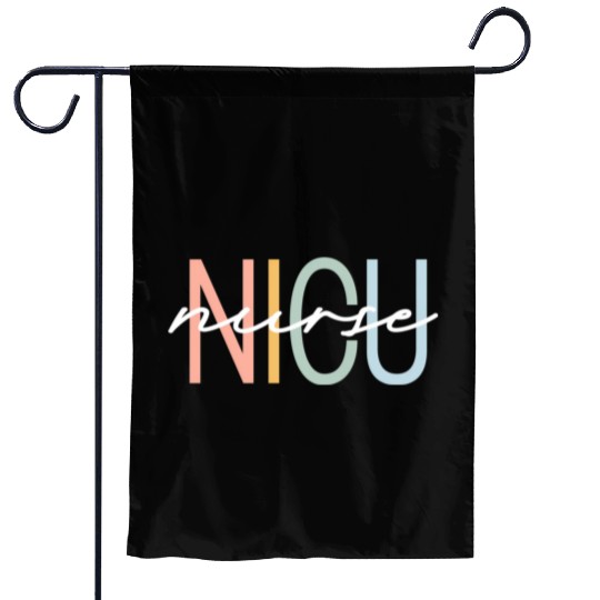 Nicu Nurse Icu Neonatal Boho Rainbow Team Tiny Hum Garden Flags