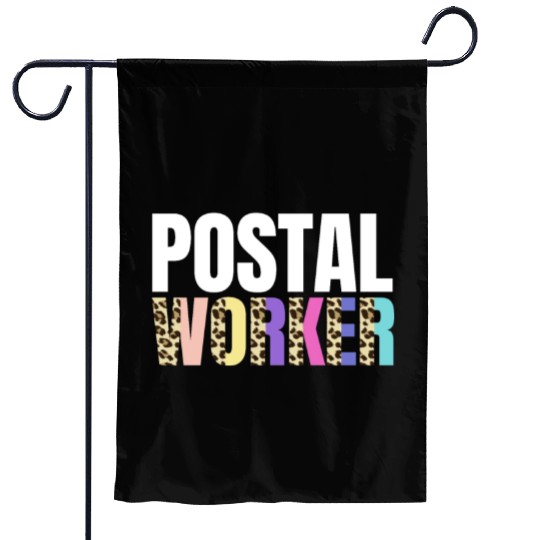 Postal Worker Leopard Design Garden Flags