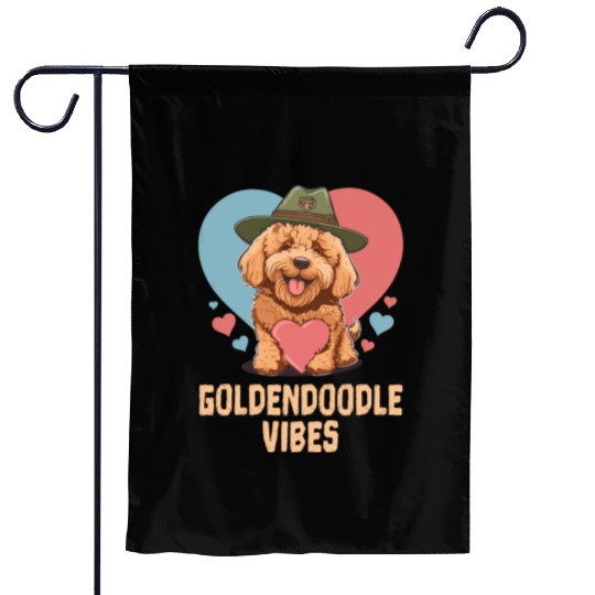 Goldendoodle Vibes Cute Dog Mom Golden Doodle Dog Garden Flags