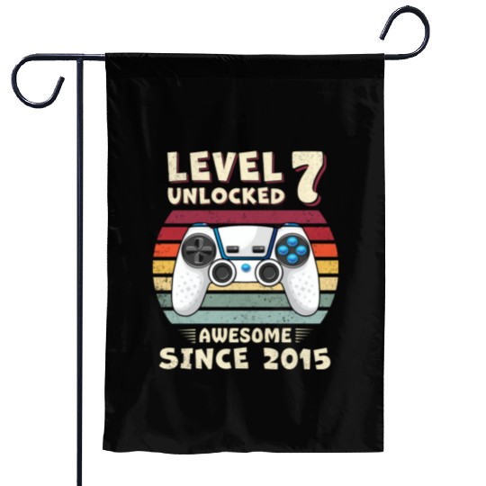 Seven 7Yr Bday Son Gamer 7Th 7 Garden Flags